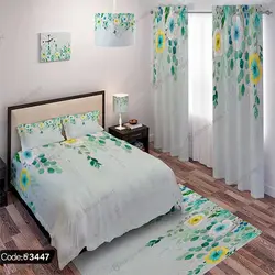 خرید و قیمت روتختی طرح گل نقاشی کد 3447 | دکوراسیون داخلی چاپی بوکه پرینت