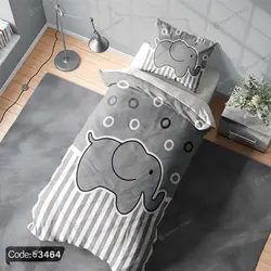 خرید و قیمت روتختی سه بعدی فیل طوسی کد 3464 | دکوراسیون داخلی چاپی بوکه پرینت