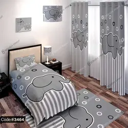 خرید و قیمت روتختی سه بعدی فیل طوسی کد 3464 | دکوراسیون داخلی چاپی بوکه پرینت