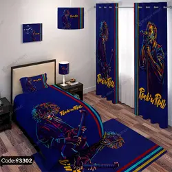 خرید و قیمت روتختی سه بعدی گیتار موزیک Rock'N Roll کد 3302 | دکوراسیون داخلی چاپی بوکه پرینت