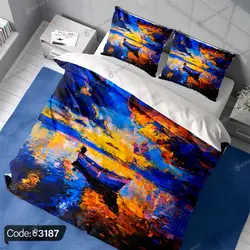 خرید و قیمت پرده چاپی نقاشی آبرنگی قایق کد 3187 | دکوراسیون داخلی چاپی بوکه پرینت