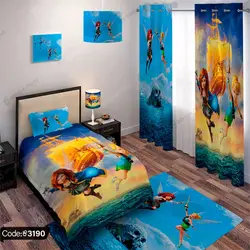 خرید و قیمت پرده چاپی انیمیشن پری دختر دریا کد 3190 | دکوراسیون داخلی چاپی بوکه پرینت