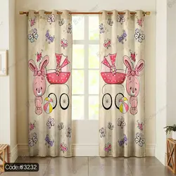 خرید و قیمت پرده پانچ فانتزی کالسکه صورتی کد 3232 | دکوراسیون داخلی چاپی بوکه پرینت