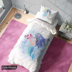 خرید و قیمت روتختی سه بعدی پری دریایی کودک 3222 | دکوراسیون داخلی چاپی بوکه پرینت