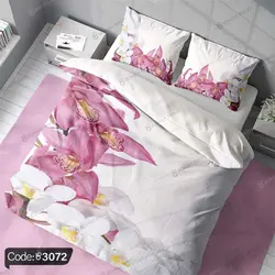 خرید و قیمت روتختی سه بعدی گل بنفشه کد 3072 | دکوراسیون داخلی چاپی بوکه پرینت