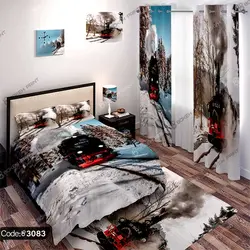 خرید و قیمت روتختی سه بعدی منظره برف در قطار کد 3083 | دکوراسیون داخلی چاپی بوکه پرینت