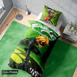 خرید و قیمت روتختی سه بعدی دختر کفشدوزکی کد 3004 | دکوراسیون داخلی چاپی بوکه پرینت