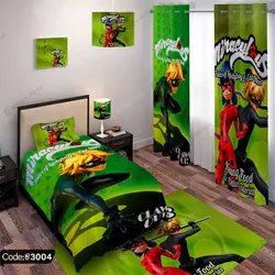 خرید و قیمت روتختی سه بعدی دختر کفشدوزکی کد 3004 | دکوراسیون داخلی چاپی بوکه پرینت