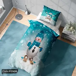 خرید و قیمت روتختی سه بعدی آدم برفی کد 2909 | دکوراسیون داخلی چاپی بوکه پرینت
