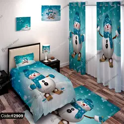 خرید و قیمت روتختی سه بعدی آدم برفی کد 2909 | دکوراسیون داخلی چاپی بوکه پرینت