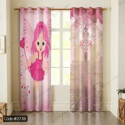 خرید و قیمت پرده پانچ پری صورتی کد 2739 | دکوراسیون داخلی چاپی بوکه پرینت