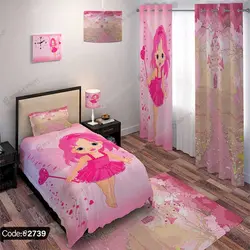 خرید و قیمت روتختی سه بعدی پری صورتی کد 2739 | دکوراسیون داخلی چاپی بوکه پرینت