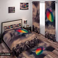 خرید و قیمت روتختی سه بعدی چتر کد 1058 | دکوراسیون داخلی چاپی بوکه پرینت