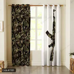 خرید و قیمت پرده چاپی اسلحه AK-47 چریکی کد 1161 | دکوراسیون داخلی چاپی بوکه پرینت