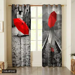 خرید و قیمت پرده پانچ چتر قرمز کد 1242 | دکوراسیون داخلی چاپی بوکه پرینت