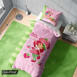 خرید و قیمت روتختی سه بعدی دختر توت فرنگی کد 1247 | دکوراسیون داخلی چاپی بوکه پرینت