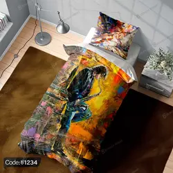 خرید و قیمت روتختی طرح نقاشی موسیقی کد 1234 | دکوراسیون داخلی چاپی بوکه پرینت