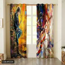 خرید و قیمت روتختی طرح نقاشی موسیقی کد 1234 | دکوراسیون داخلی چاپی بوکه پرینت