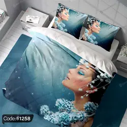 خرید و قیمت روتختی سه بعدی چهره زن کد 1258 | دکوراسیون داخلی چاپی بوکه پرینت