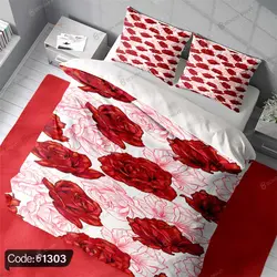 خرید و قیمت روتختی سه بعدی گل رز کد 1303 | دکوراسیون داخلی چاپی بوکه پرینت