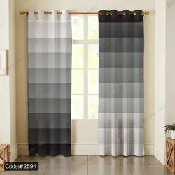 خرید و قیمت پرده پانچ ساده سیاه و سفید کد 2594 | دکوراسیون داخلی چاپی بوکه پرینت