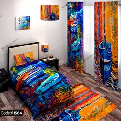 خرید و قیمت روتختی سه بعدی ابرنگی قایق کد 1564 | دکوراسیون داخلی چاپی بوکه پرینت