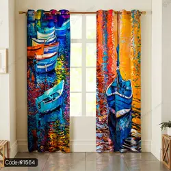 خرید و قیمت روتختی سه بعدی ابرنگی قایق کد 1564 | دکوراسیون داخلی چاپی بوکه پرینت