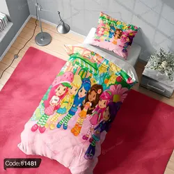 خرید و قیمت روتختی طرح دختر توت فرنگی کد 1481 | دکوراسیون داخلی چاپی بوکه پرینت