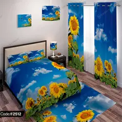 خرید و قیمت پرده پانچ گل آفتابگردان کد 2512 | دکوراسیون داخلی چاپی بوکه پرینت