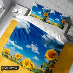 خرید و قیمت روتختی سه بعدی گل آفتابگردان کد 2512 | دکوراسیون داخلی چاپی بوکه پرینت