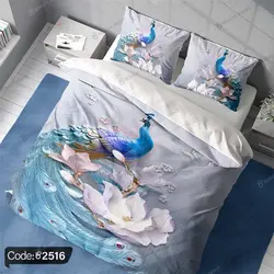 خرید و قیمت روتختی طرح طاووس و گل کد 2516 | دکوراسیون داخلی چاپی بوکه پرینت