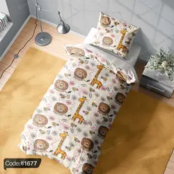 خرید و قیمت پرده چاپی کودکانه شیر و زرافه کد 1677 | دکوراسیون داخلی چاپی بوکه پرینت