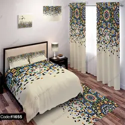 خرید و قیمت پرده پانچ کاشی ایرانی کد 1655 | دکوراسیون داخلی چاپی بوکه پرینت