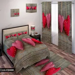 خرید و قیمت پرده پانچ قلب قرمز کد 2400 | دکوراسیون داخلی چاپی بوکه پرینت