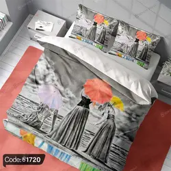 خرید و قیمت روتختی سه بعدی زن و چتر کد 1720 | دکوراسیون داخلی چاپی بوکه پرینت