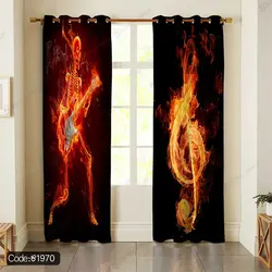 خرید و قیمت روتختی سه بعدی گیتار و نت کد 1970 | دکوراسیون داخلی چاپی بوکه پرینت