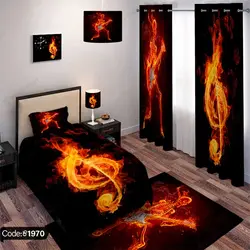 خرید و قیمت پرده چاپی گیتار و نت کد 1970 | دکوراسیون داخلی چاپی بوکه پرینت