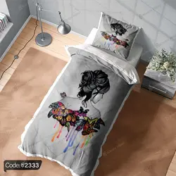 خرید و قیمت روتختی طرح نقاشی دختر و پروانه کد 2333 | دکوراسیون داخلی چاپی بوکه پرینت