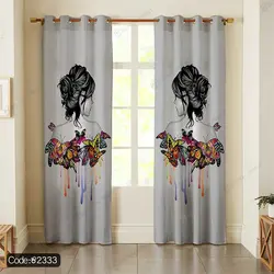 خرید و قیمت روتختی طرح نقاشی دختر و پروانه کد 2333 | دکوراسیون داخلی چاپی بوکه پرینت