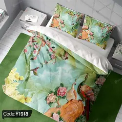 خرید و قیمت روتختی سه بعدی طاووس و گل کد 1918 | دکوراسیون داخلی چاپی بوکه پرینت