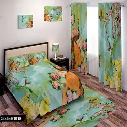 خرید و قیمت روتختی سه بعدی طاووس و گل کد 1918 | دکوراسیون داخلی چاپی بوکه پرینت