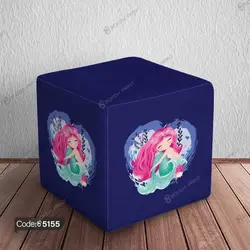 خرید و قیمت پاف نشیمن پری دریایی کد 5155 | دکوراسیون داخلی چاپی بوکه پرینت