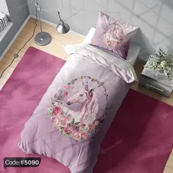 خرید و قیمت پاف نشیمن یونیکورن صورتی کد 5090 | دکوراسیون داخلی چاپی بوکه پرینت