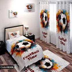 خرید و قیمت پرده طرح توپ فوتبال کد 6326 | دکوراسیون داخلی چاپی بوکه پرینت
