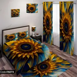 خرید و قیمت پرده پانچ گل آفتابگردان کد 6273 | دکوراسیون داخلی چاپی بوکه پرینت