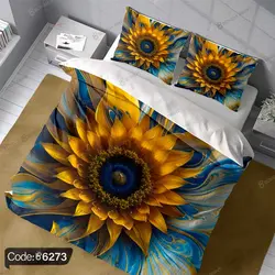 خرید و قیمت روتختی سه بعدی گل آفتابگردان کد 6273 | دکوراسیون داخلی چاپی بوکه پرینت