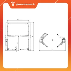 جک دو ستون 4 تن PEAK مدل 208C