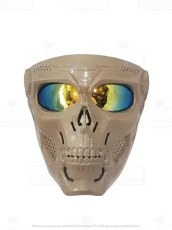 ماسک موتور سواری طرح اسکلت رنگ قهوه ای