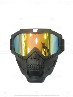 ماسک موتور سواری طرح اسکلت رنگ مشکی