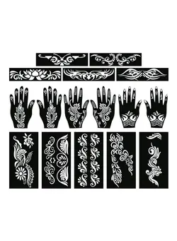 Xmasir 5 Sheets 70pcs Small Glitter Woman Drawing Tattoo Stencil, Kids Cute  Airbrush Stencils & Templates